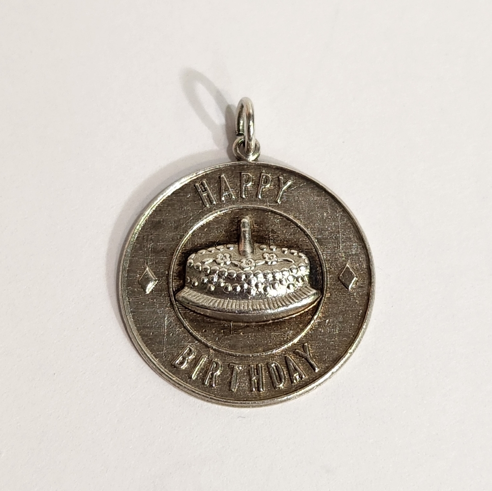 Vintage Genuine Sterling Silver "HAPPY BIRTHDAY" Pendant/ Charm
